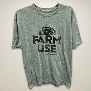 Farm to Market Tee Graphic Tractor "Farm Use" Relaxed Soft Cotton Blend‎ Green M